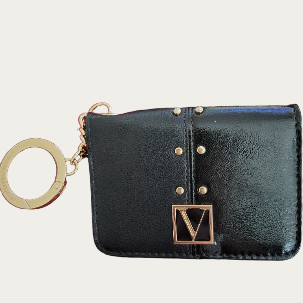 Victoria's Secret Black and Gold Key & Card Holder